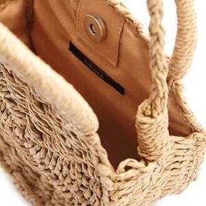 Forever 21 Round Wicker Satchel - Natural